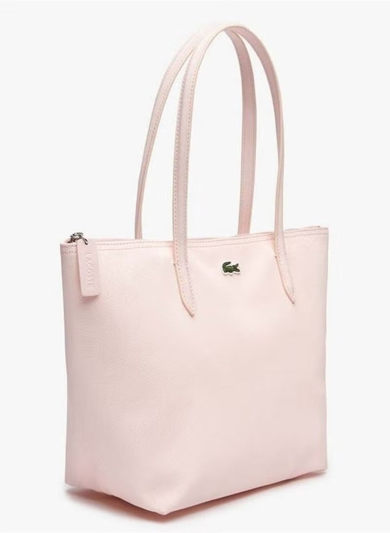 Lacoste Women's L12.12 Concept Versatile Medium Pink Zip Single Shoulder Tote Handbag | L24 × H24.5 × D13cm - Image 5